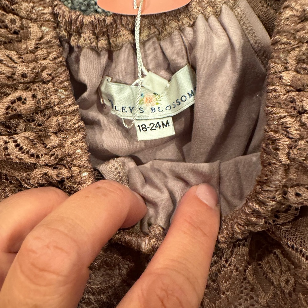 Mauve Lace Ruffle One Piece baileys blossoms - Picture 3 of 3
